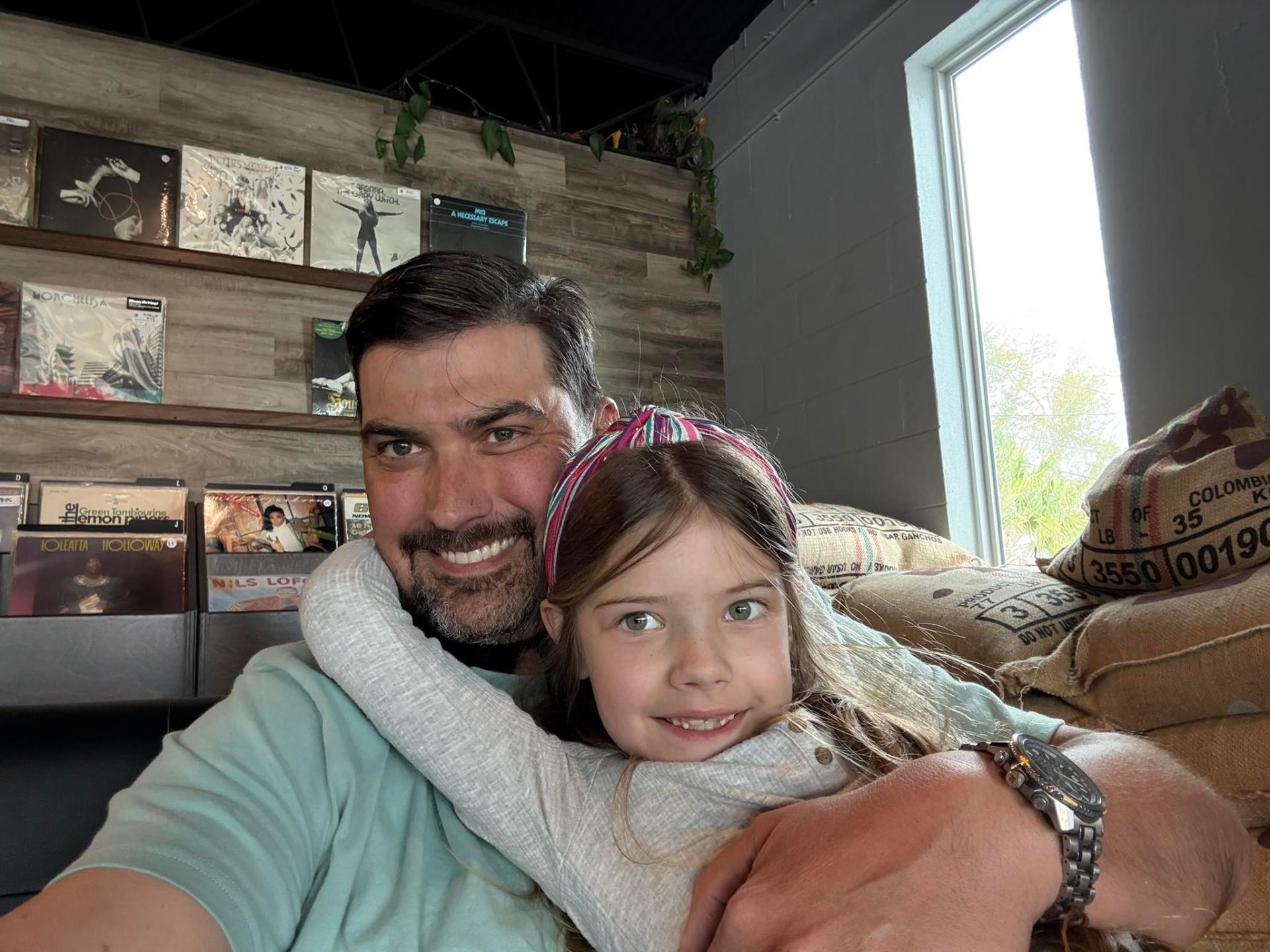 Derreck Ogden with his daughter in Stuart, Florida
